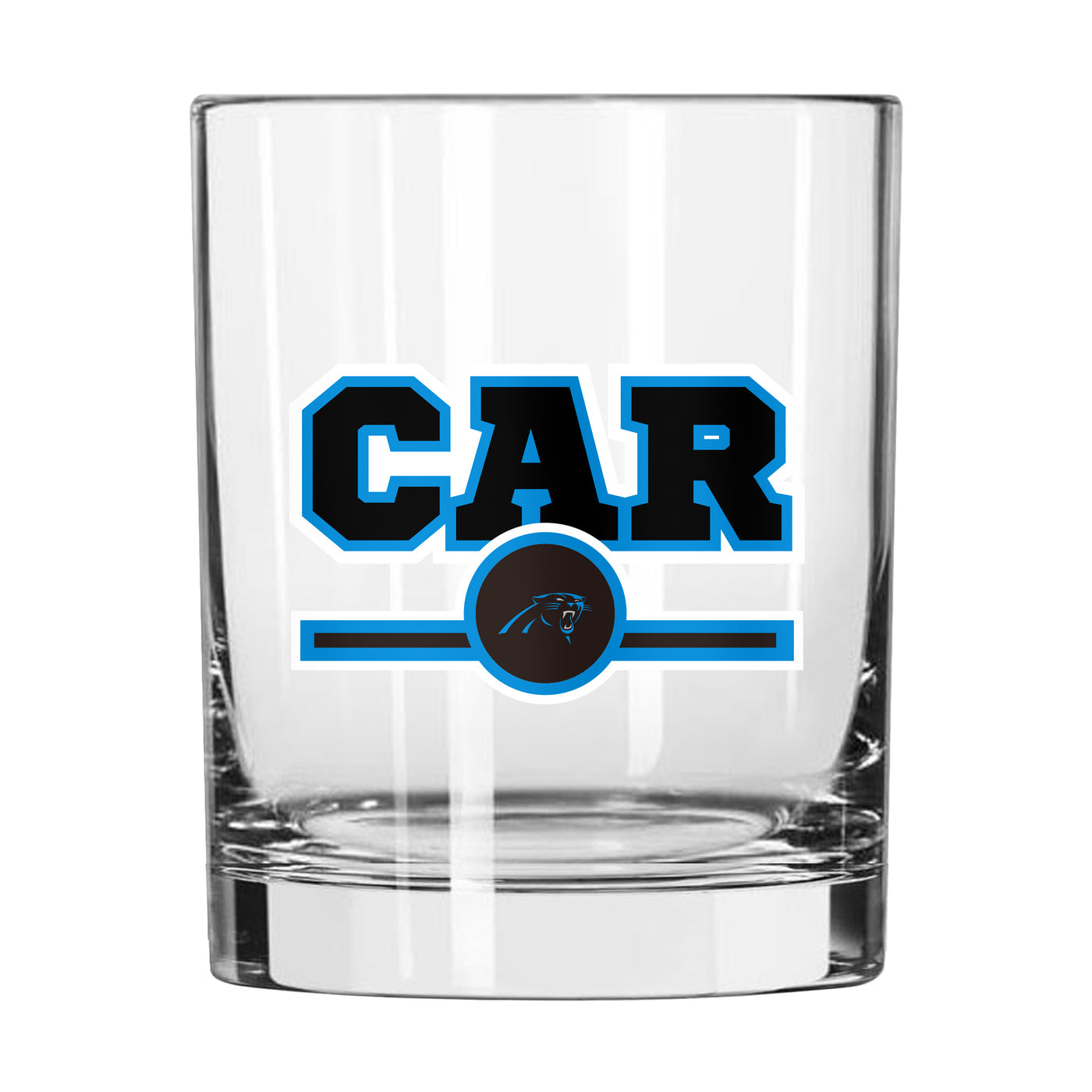 Carolina Panthers 14oz Letterman Rocks Glass