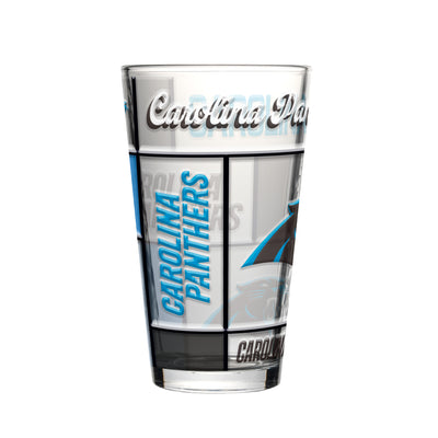 Carolina Panthers 16oz Quilted Stained Pint Glass