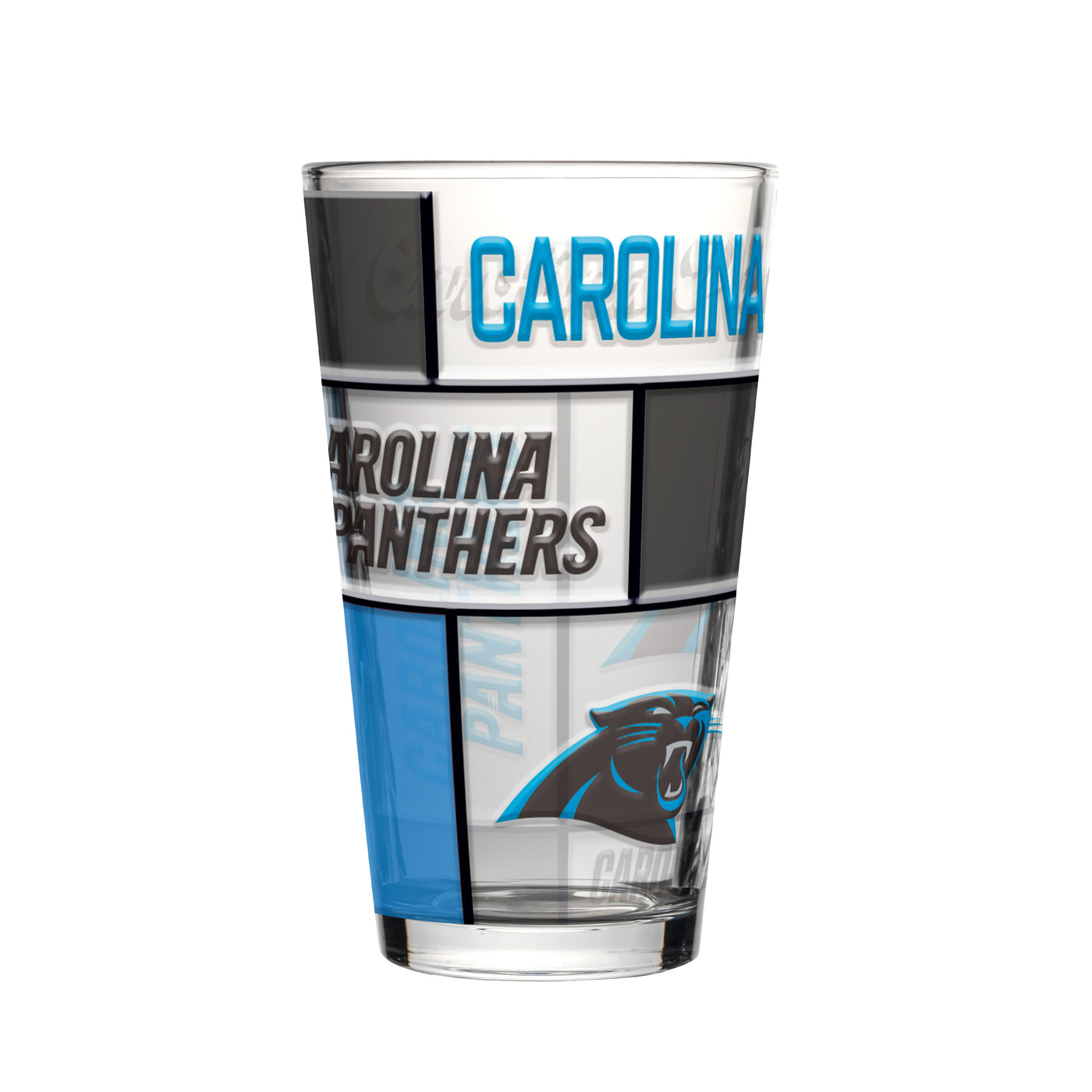 Carolina Panthers 16oz Quilted Stained Pint Glass