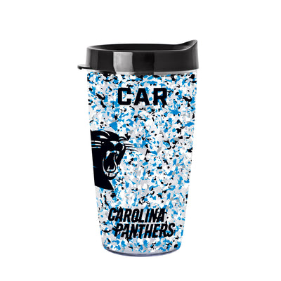 Carolina Panthers 16oz Terrazzo Dbl Wall Clear Tumbler