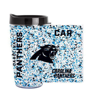 Carolina Panthers 16oz Terrazzo Dbl Wall Clear Tumbler