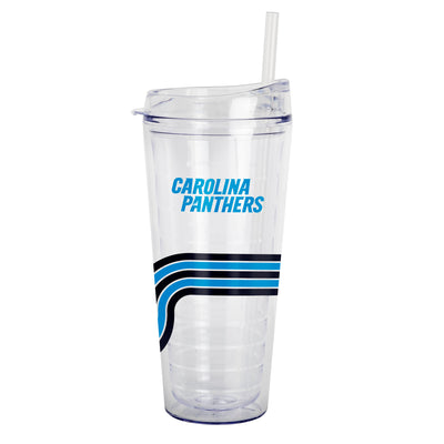 Carolina Panthers 22oz Waves Dbl Wall Clear Tumbler