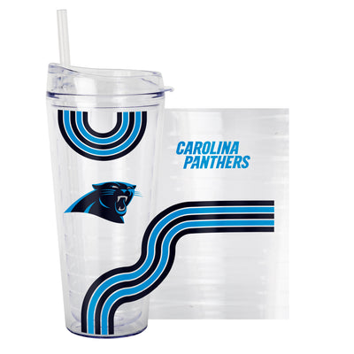 Carolina Panthers 22oz Waves Dbl Wall Clear Tumbler