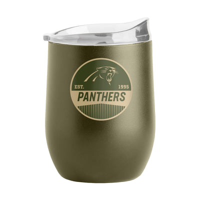 Carolina Panthers 16oz Badge Powder Coat Curved Beverage - Logo Brands