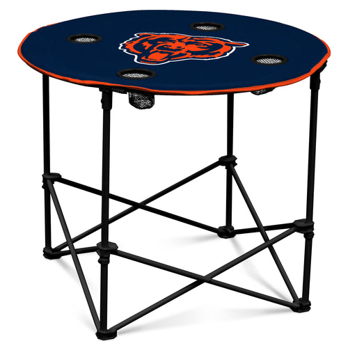 Chicago Bears round table featuring team logo and design, perfect for sports fans' game rooms or man caves.