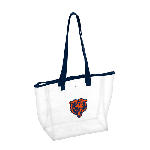 Chicago Bears stadium clear tote bag by Logo Brands, showing transparent design with team logo and sturdy handles inside.