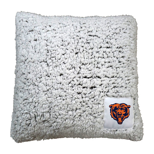 Chicago Bears Frosty Throw Pillow by Logo Brands, soft decorative pillow featuring Bears logo and team colors for sports fans