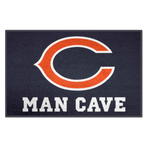 Chicago Bears Man Cave starter mat by Logo Brands, featuring team logo and design for NFL fan display.