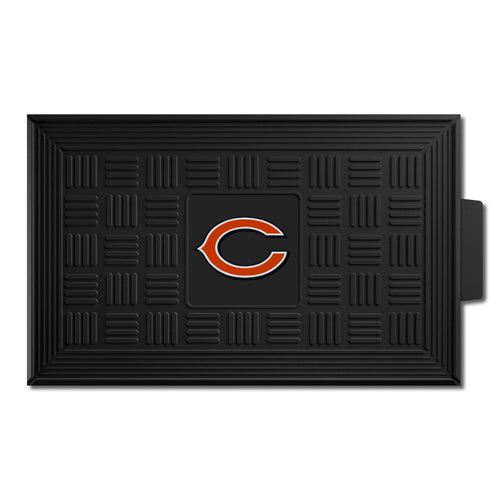 Chicago Bears medallion door mat with team logo, durable rubber backing, perfect for NFL fans' entryways.
