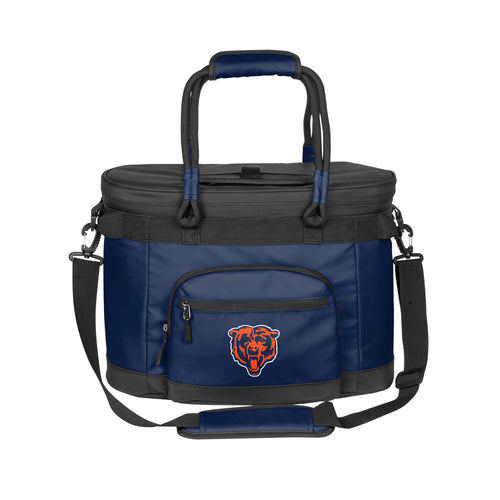 Chicago Bears 35-can flex cooler by Logo Brands, featuring team logo and adjustable strap for easy carrying.