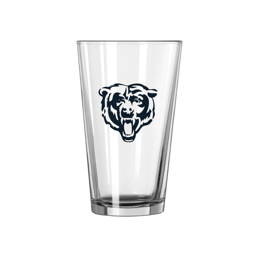 Chicago Bears 16oz Gameday pint glass with team logo and design, made by Logo Brands for sports fans and game day celebrations.