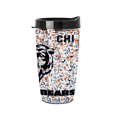 Chicago Bears 16oz Terrazzo Dbl Wall Clear Tumbler