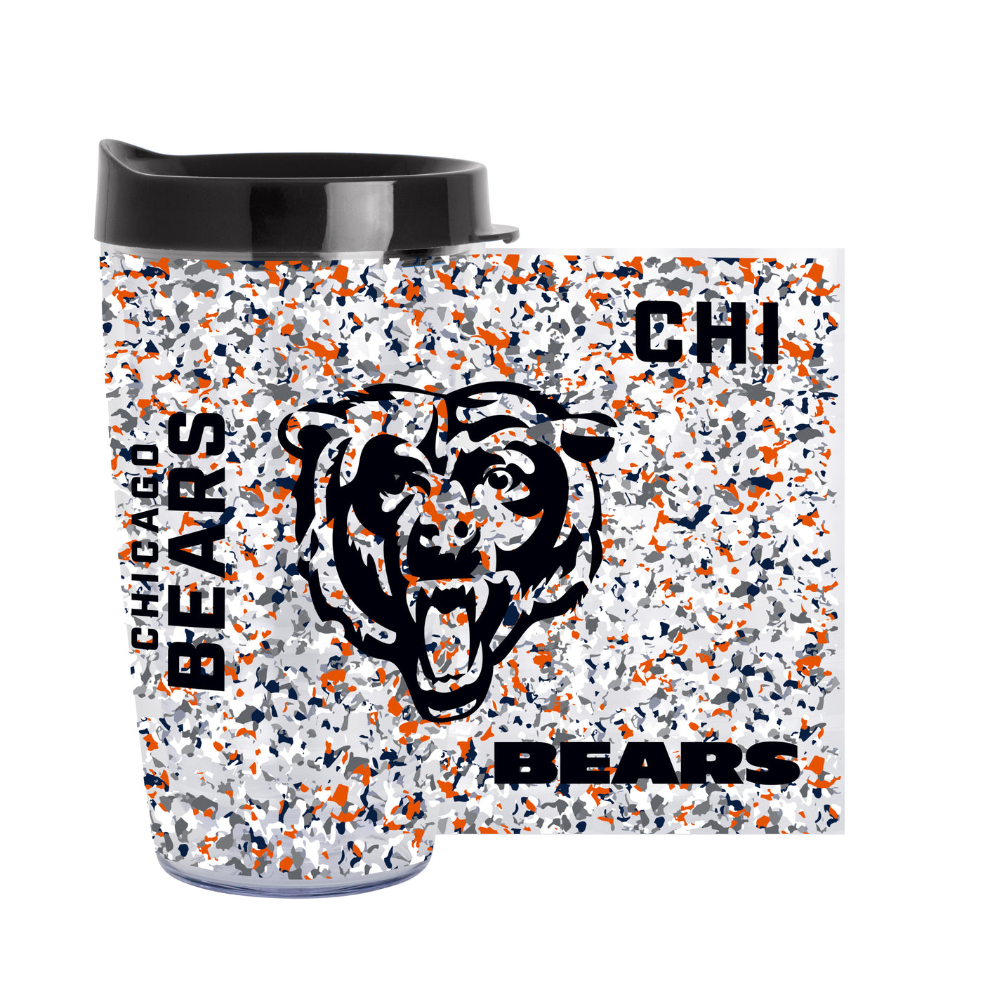 Chicago Bears 16oz Terrazzo Dbl Wall Clear Tumbler