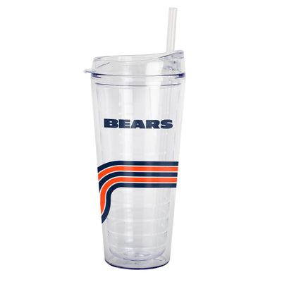 Chicago Bears 22oz Waves Dbl Wall Clear Tumbler