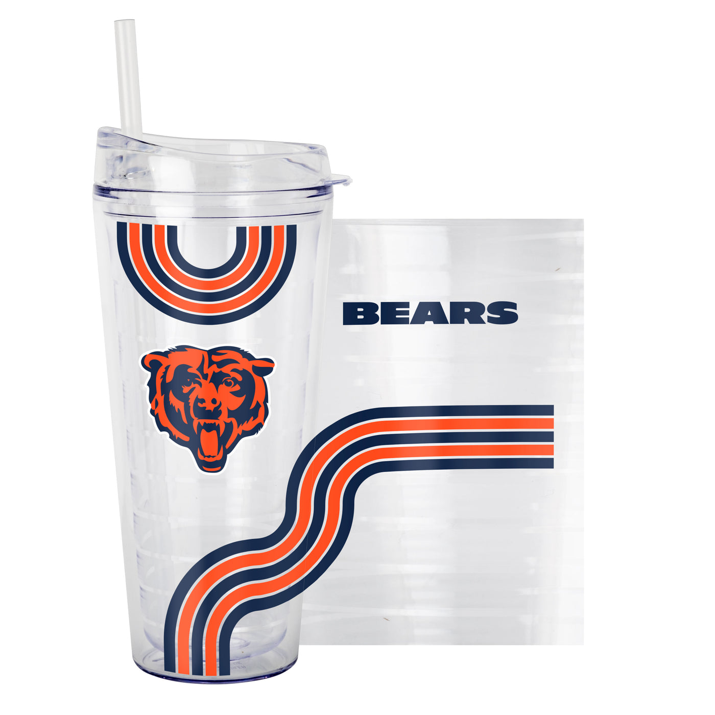 Chicago Bears 22oz Waves Dbl Wall Clear Tumbler