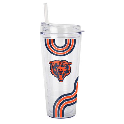 Chicago Bears 22oz Waves Dbl Wall Clear Tumbler