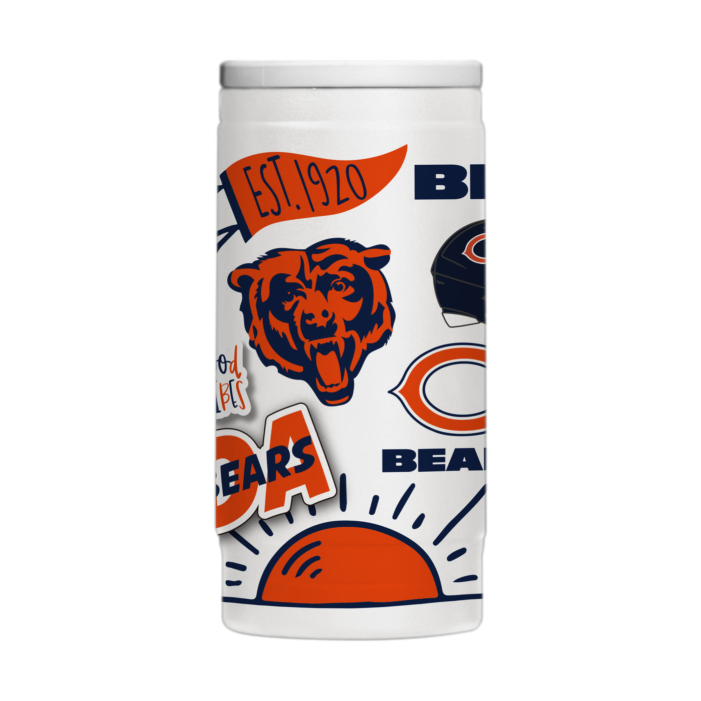 Chicago Bears 12oz Native Powdercoat SlimCan Coolie