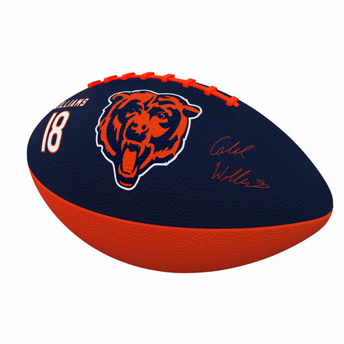 Junior size Chicago Bears rubber football featuring Caleb Williams, perfect for recreation and outdoor play.