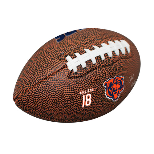 Chicago Bears mini Caleb Williams size composite football by Logo Brands, ideal for recreation and display.