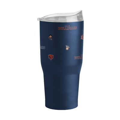 Chicago Bears Caleb Williams Caricature Step And Repeat 30oz Powder Coat Tumbler