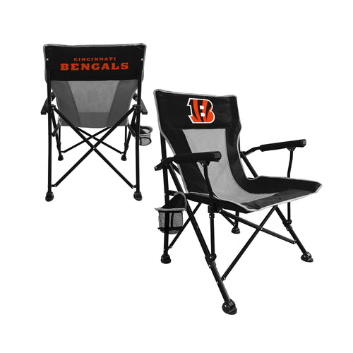 Cincinnati Bengals hard arm chair from Logo Brands, featuring team logo and durable leather-like upholstery for sports fans.
