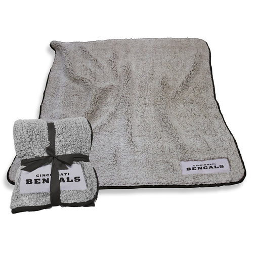 Cincinnati Bengals Frosty Fleece blanket with team logo, soft and cozy for game day comfort.