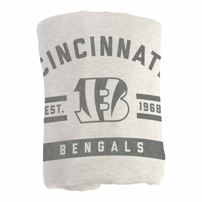 Cincinnati Bengals Oatmeal Sweatshirt Blanket - Logo Brands