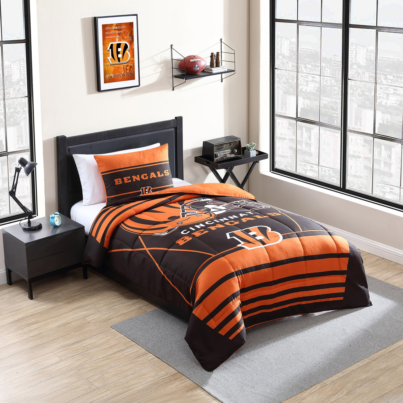 Cincinnati Bengals Crosser Comforter Set Twin - Logo Brands