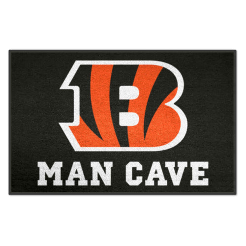 Cincinnati Bengals Man Cave Starter Mats set by Logo Brands featuring team logo and themed design for NFL fans' decor.