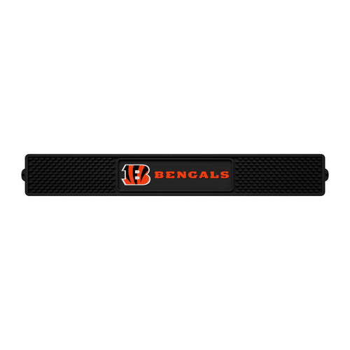 Cincinnati Bengals NFL logo drink mat featuring team colors and logo, made of durable rubber for protecting surfaces.