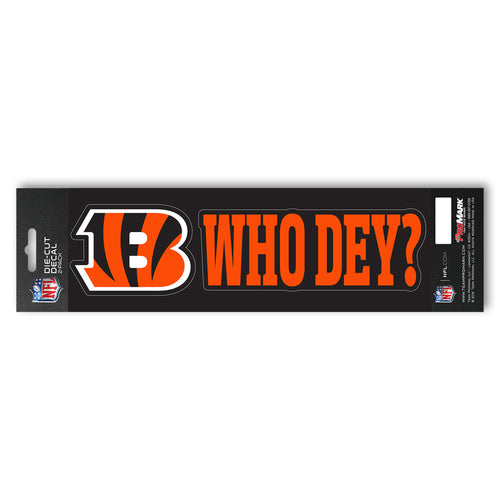 Cincinnati Bengals team slogan decal sticker with bold black and orange design, perfect for fans to display team spirit.