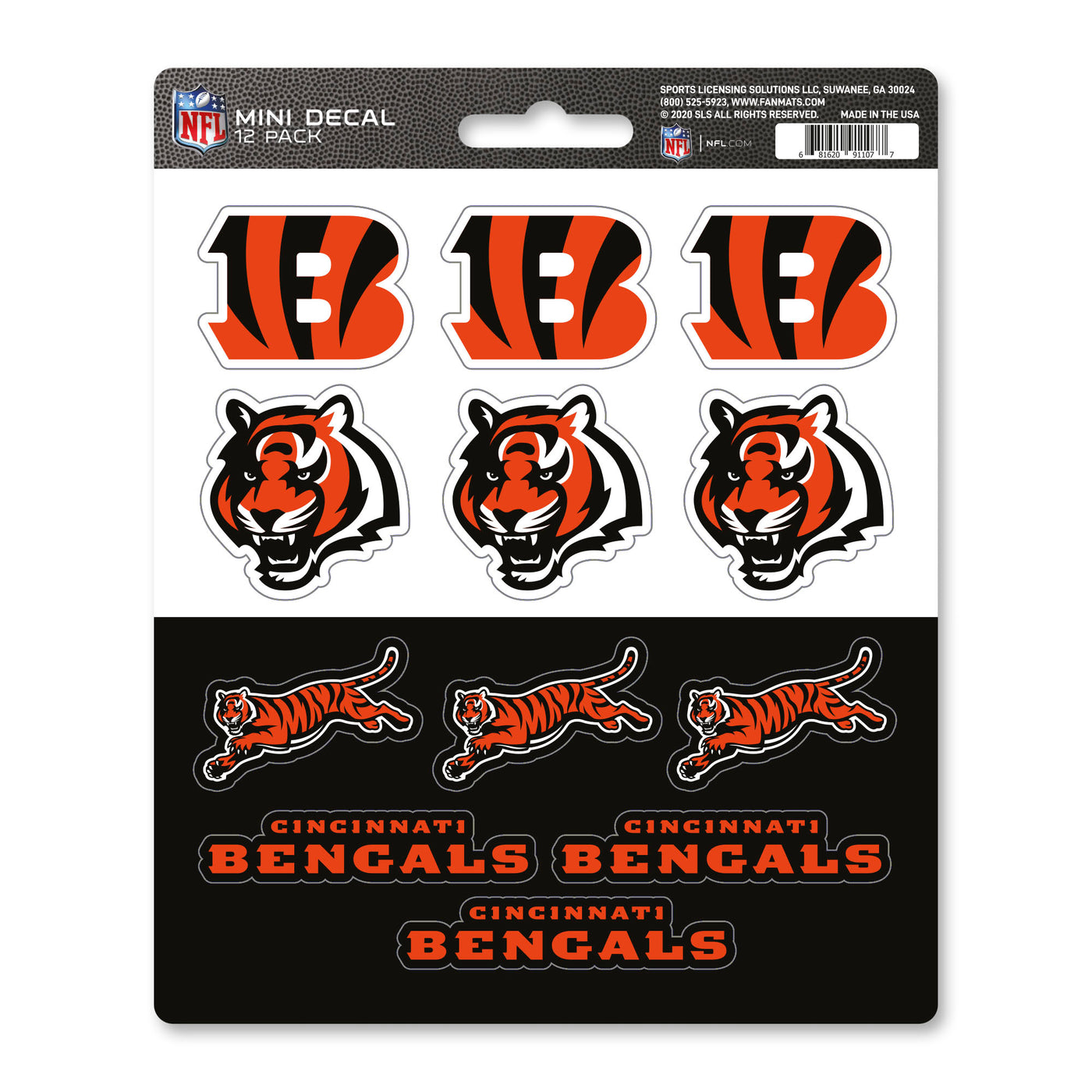 NFL - Cincinnati Bengals Mini Decal 12-pk
