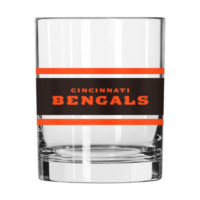 Cincinnati Bengals 14oz Stripe Rocks Glass