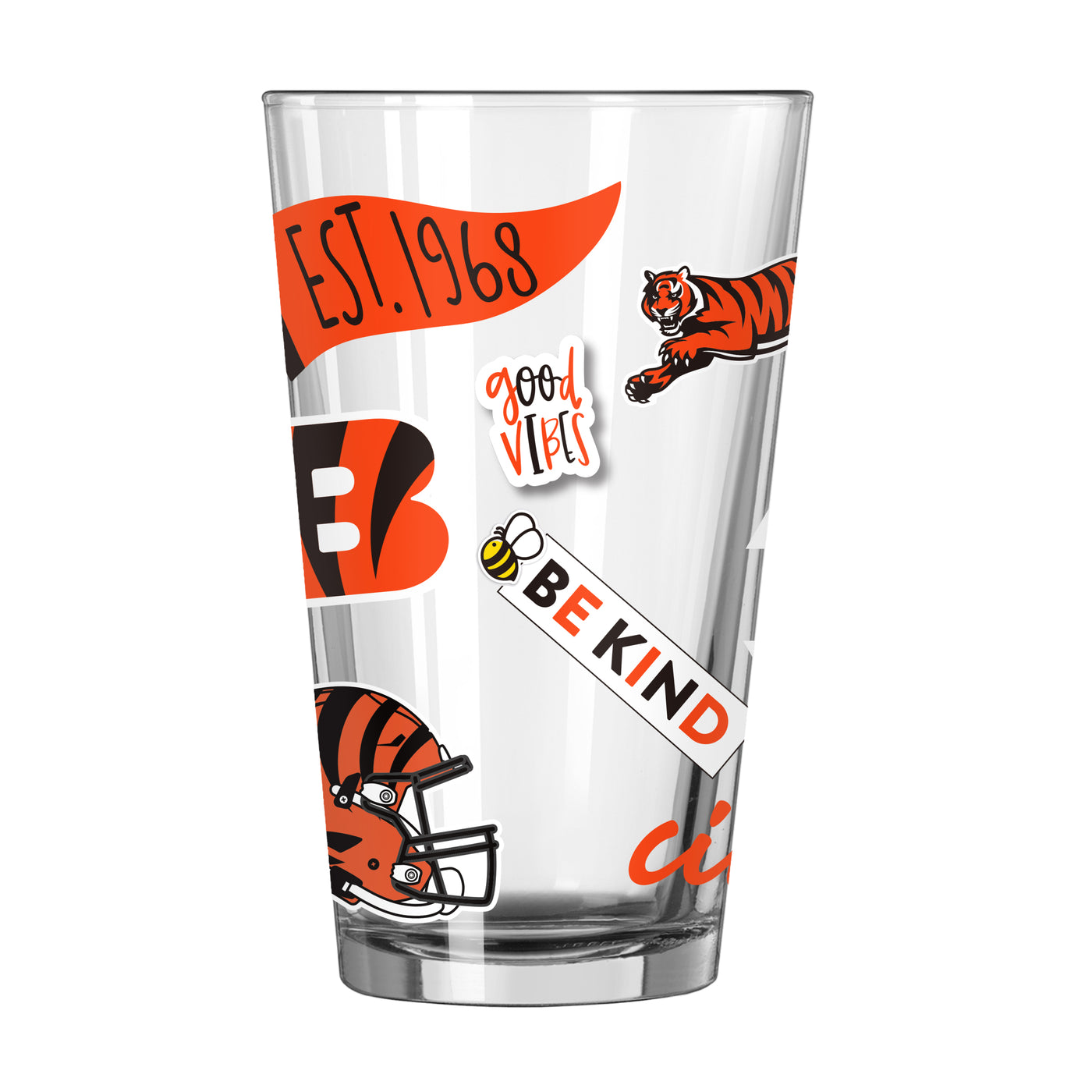 Cincinnati Bengals 16oz Native Pint Glass