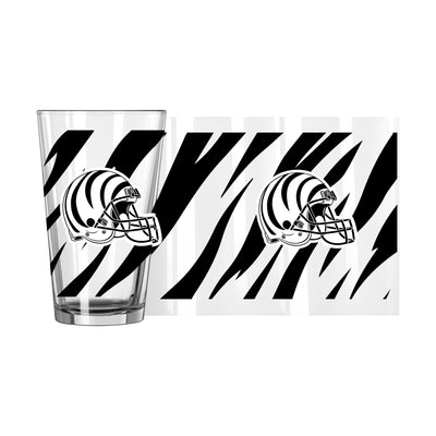 Cincinnati Bengals White Tiger 16oz Pint Glass