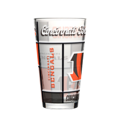 Cincinnati Bengals 16oz Quilted Stained Pint Glass