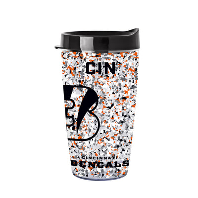 Cincinnati Bengals 16oz Terrazzo Dbl Wall Clear Tumbler