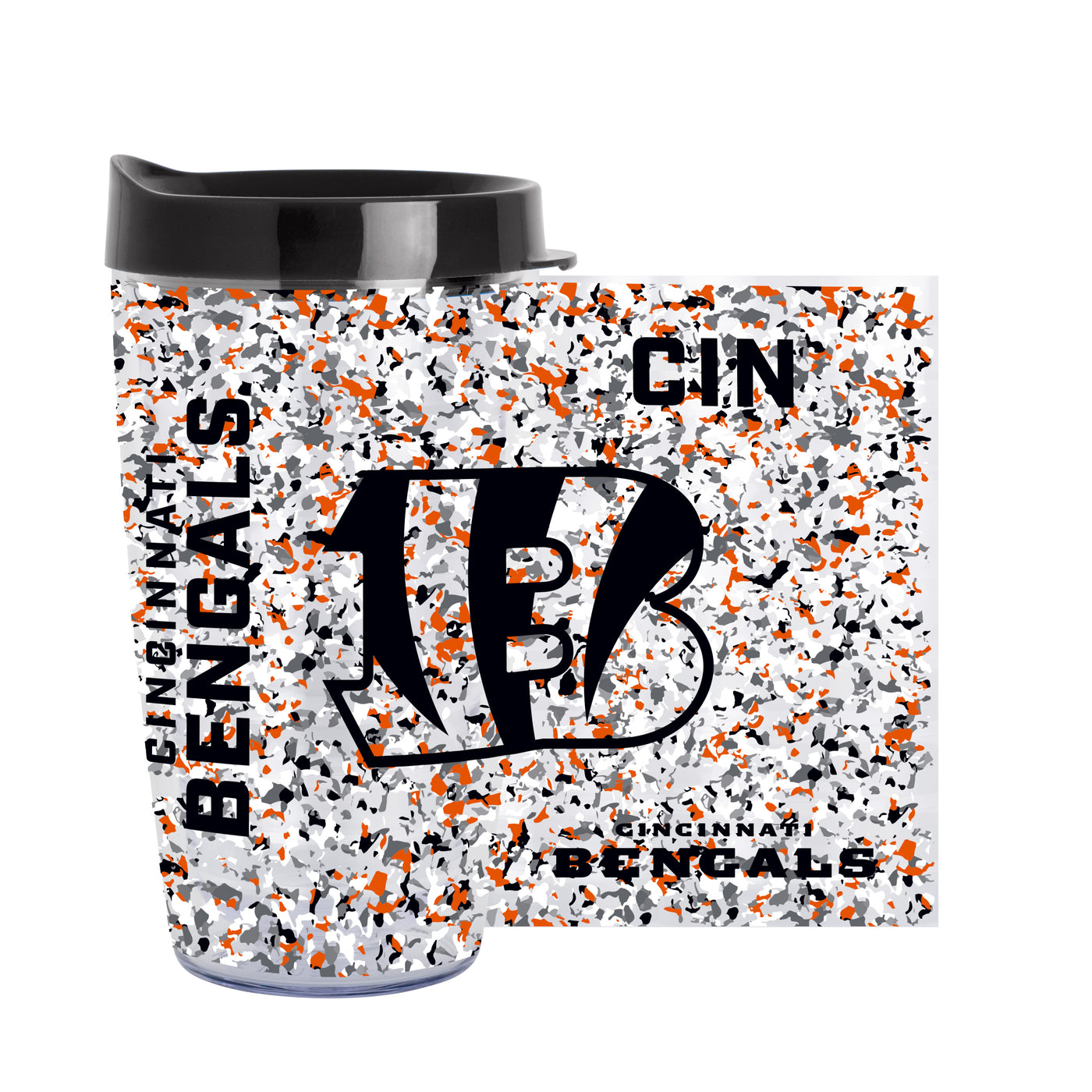 Cincinnati Bengals 16oz Terrazzo Dbl Wall Clear Tumbler