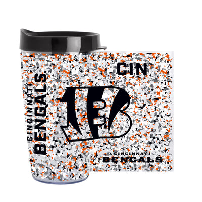 Cincinnati Bengals 16oz Terrazzo Dbl Wall Clear Tumbler