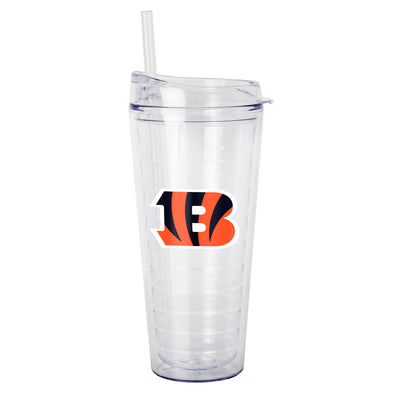 Cincinnati Bengals 22oz Flipside Dbl Wall Clear Tumbler