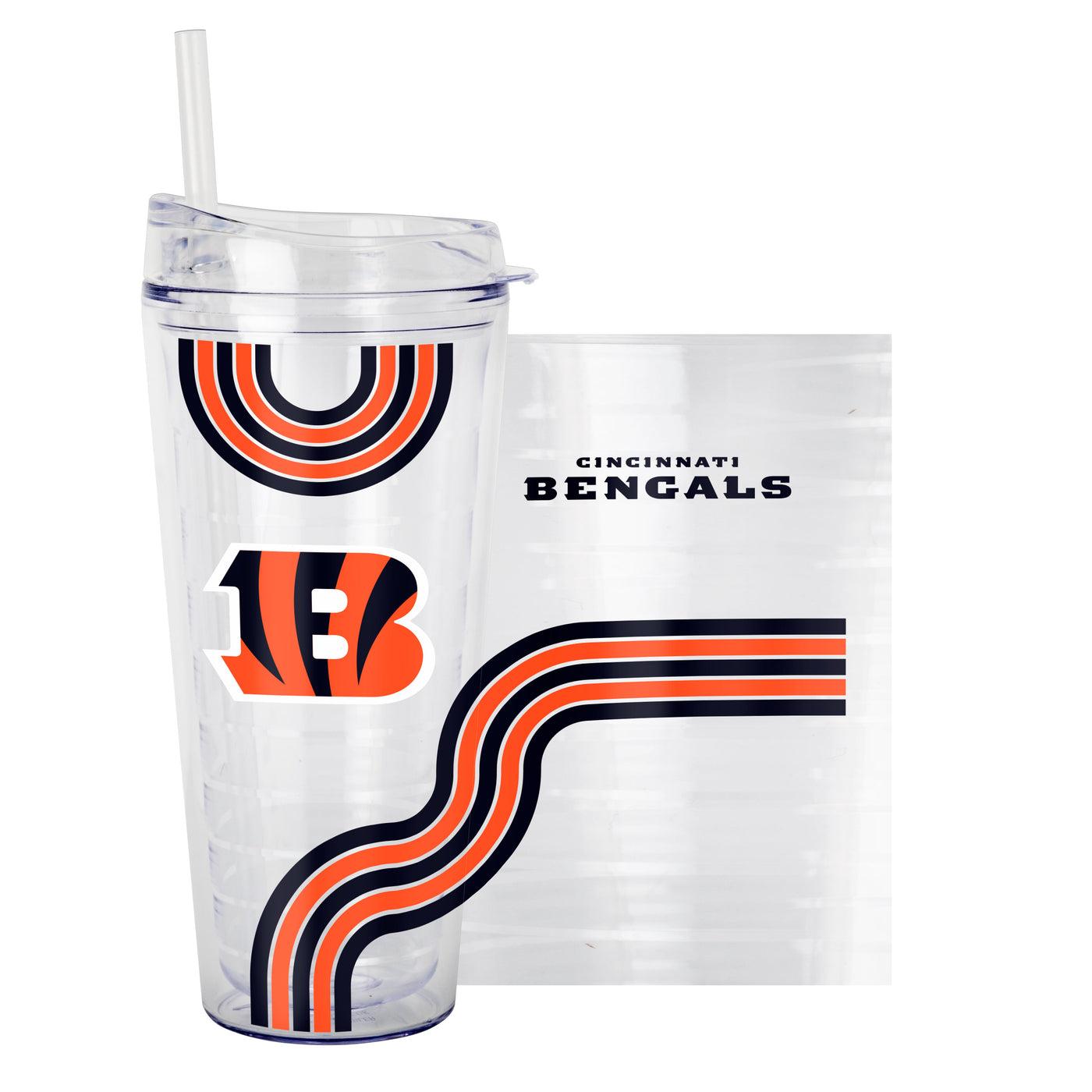 Cincinnati Bengals 22oz Waves Dbl Wall Clear Tumbler