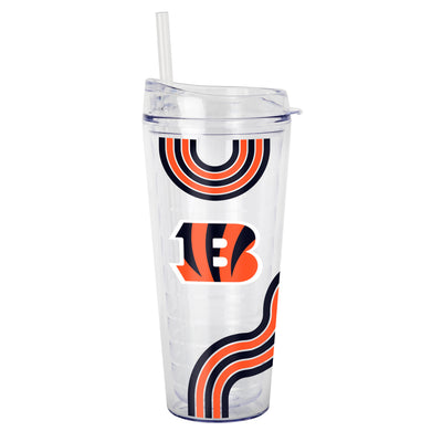 Cincinnati Bengals 22oz Waves Dbl Wall Clear Tumbler