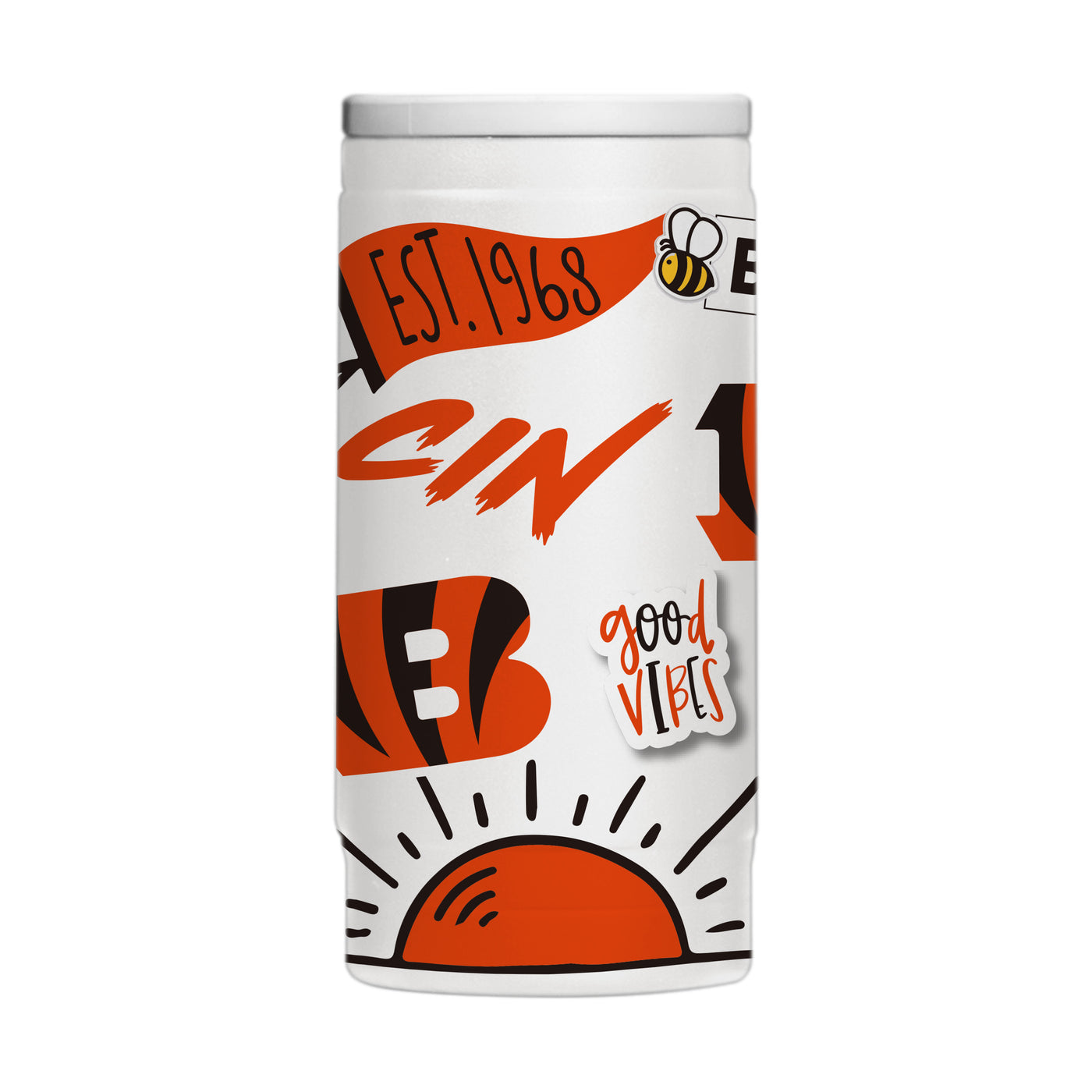 Cincinnati Bengals 12oz Native Powdercoat SlimCan Coolie