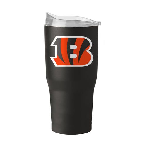 Cincinnati Bengals 30oz Flipside powder coat tumbler with team logo and vibrant orange and black design for fans.