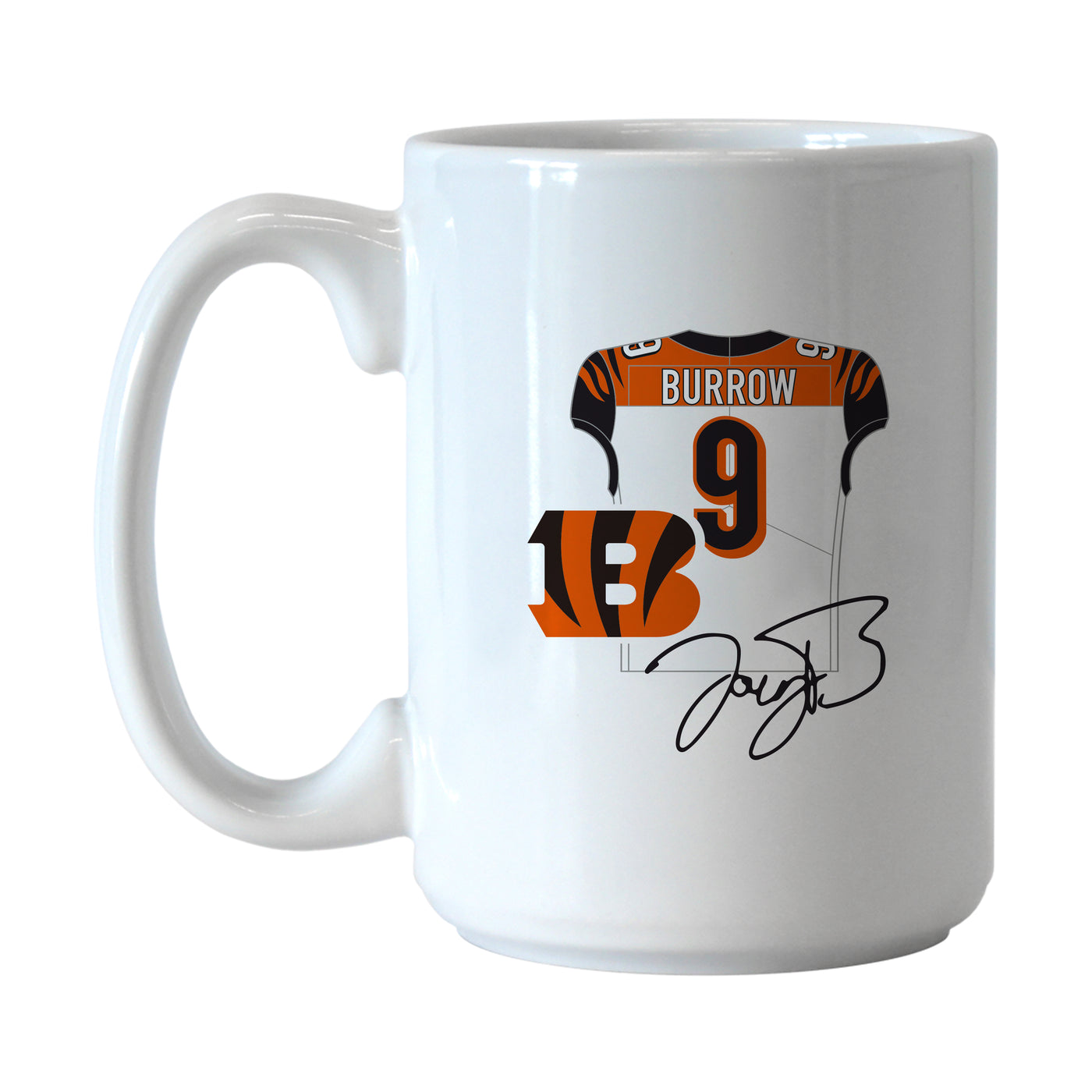 Cincinnati Bengals Joe Burrow Jersey 15oz Sublimated Mug