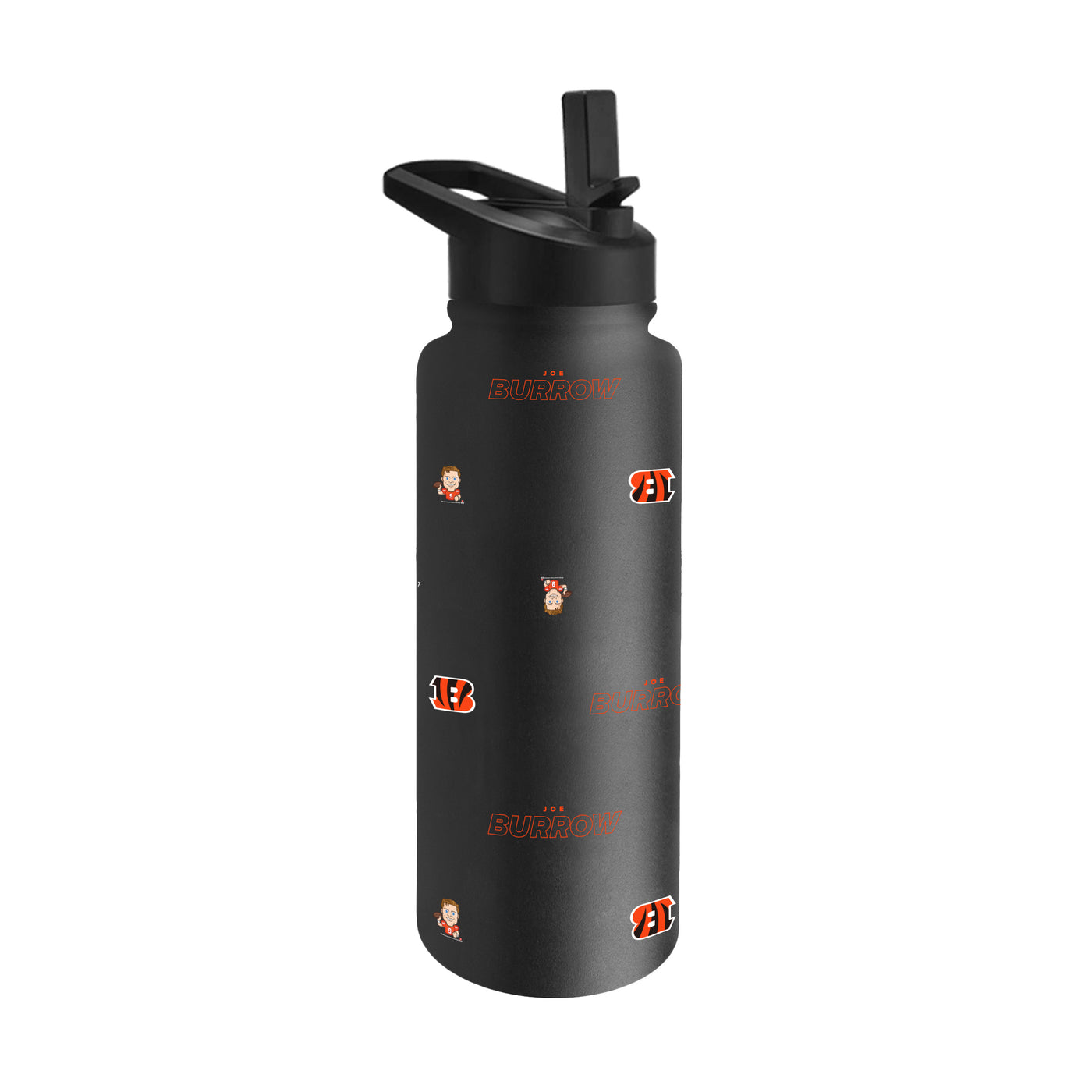 Cincinnati Bengals Joe Burrows Caricature Step And Repeat 34oz Quencher Bottle