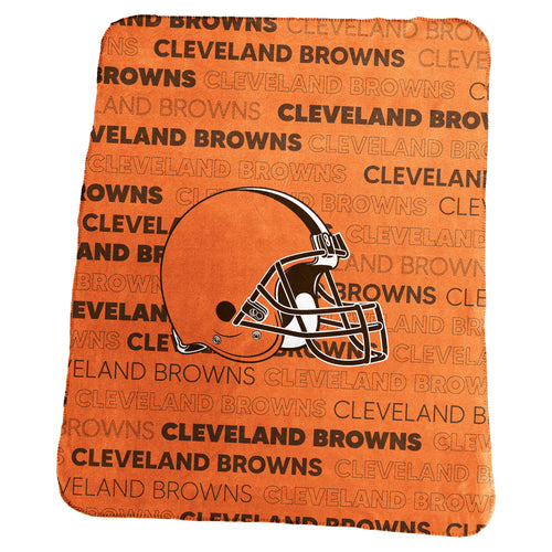 Cleveland Browns Classic Fleece blanket by Logo Brands, soft and cozy with team logo and colors displayed.