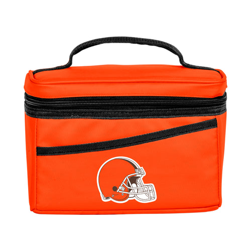 Cleveland Browns 6-can soft cooler by Logo Brands with team logo and adjustable shoulder strap for easy carrying.