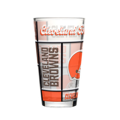 Cleveland Browns 16oz Quilted Stained Pint Glass