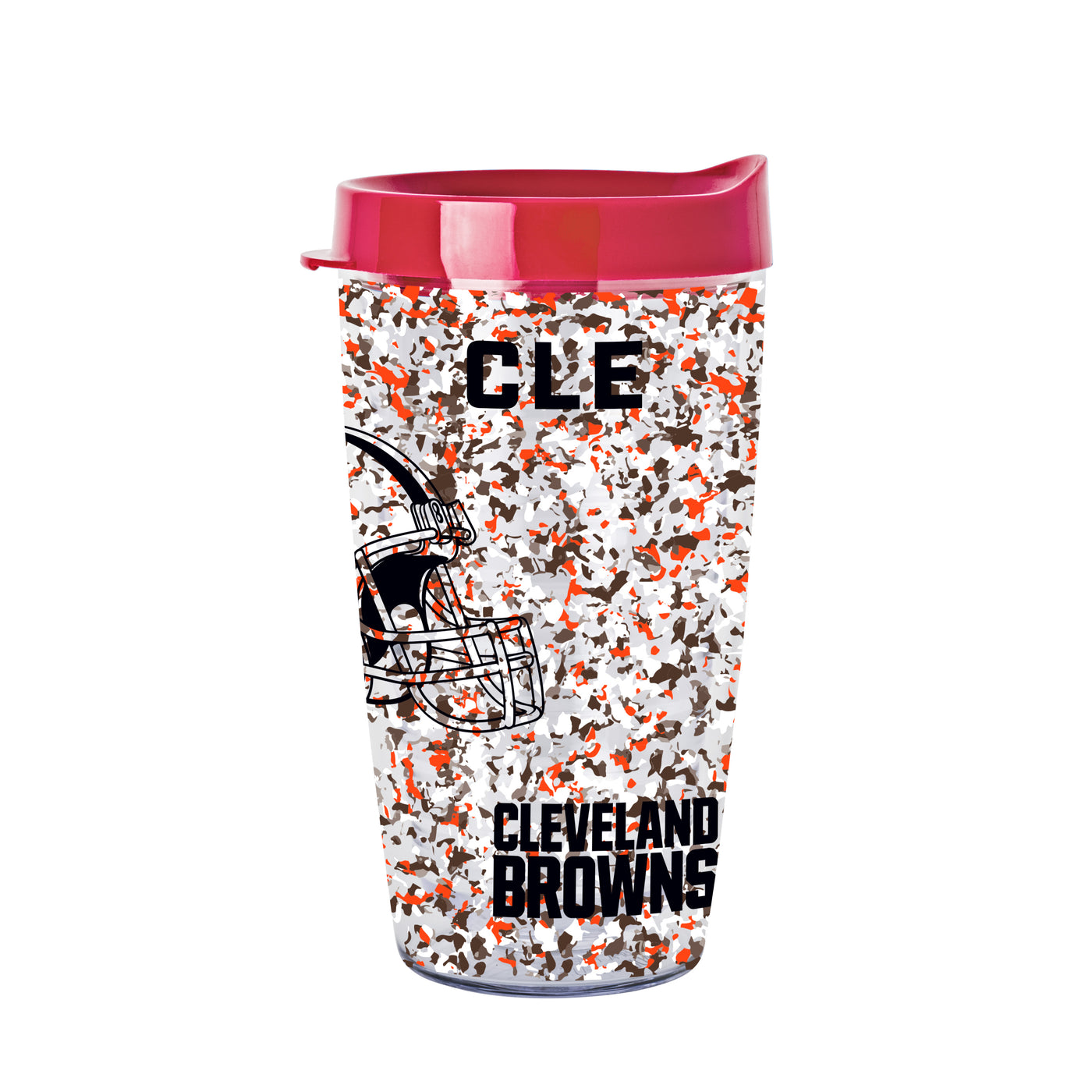 Cleveland Browns 16oz Terrazzo Dbl Wall Clear Tumbler